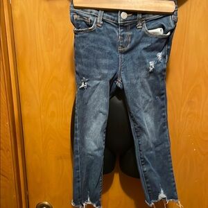 Old Navy Girls Blue Ankle Cropped Distressed Jeans